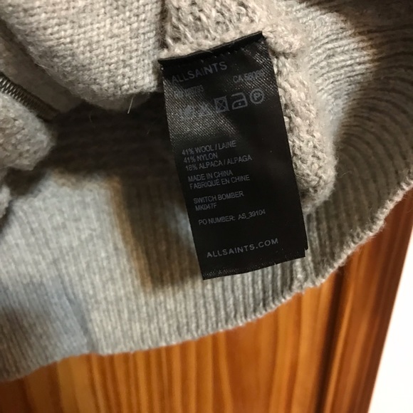 All Saints Switch Bomber Sweater - Picture 4 of 7